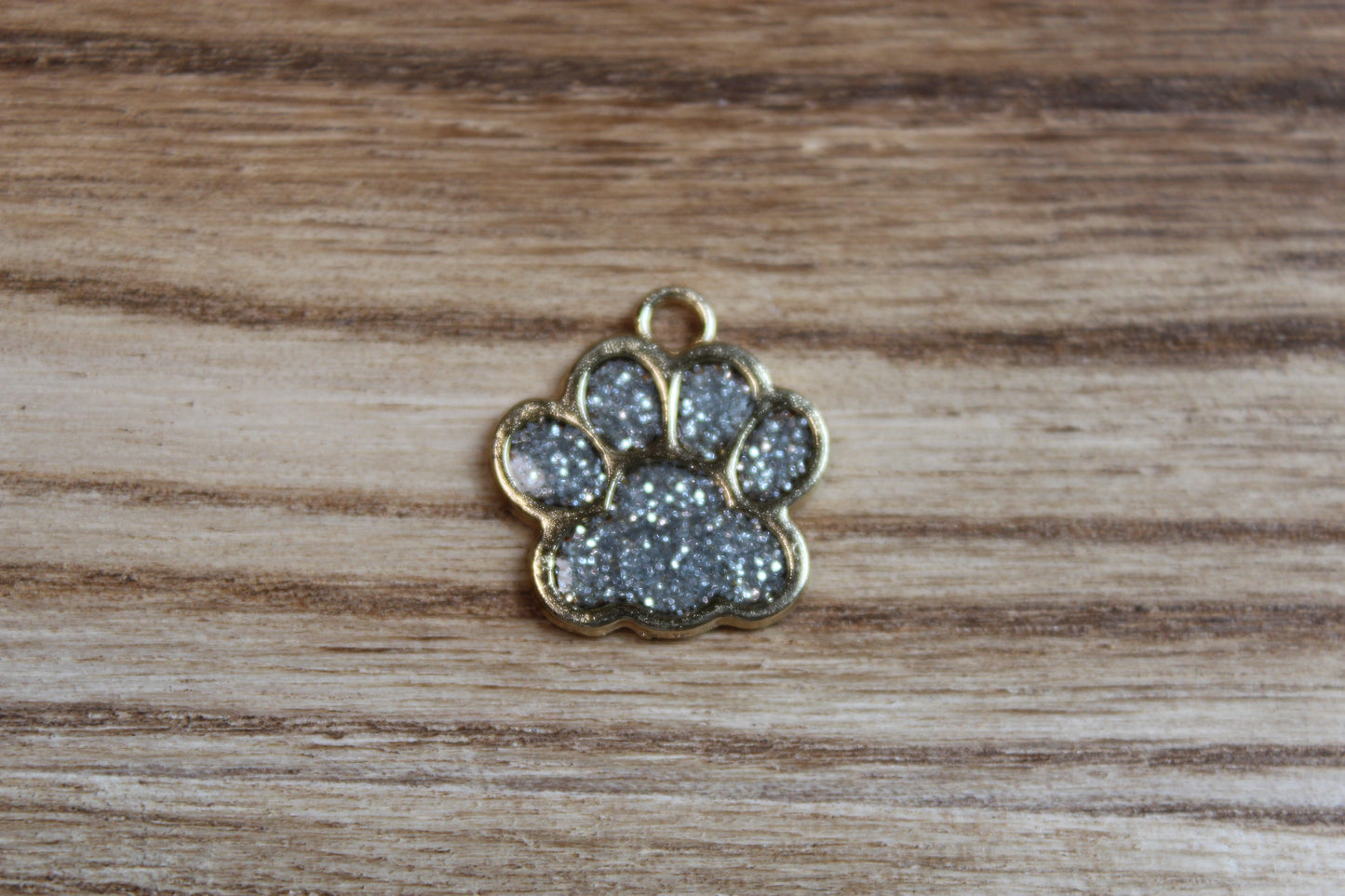 Sliver Glitter Paw Print
