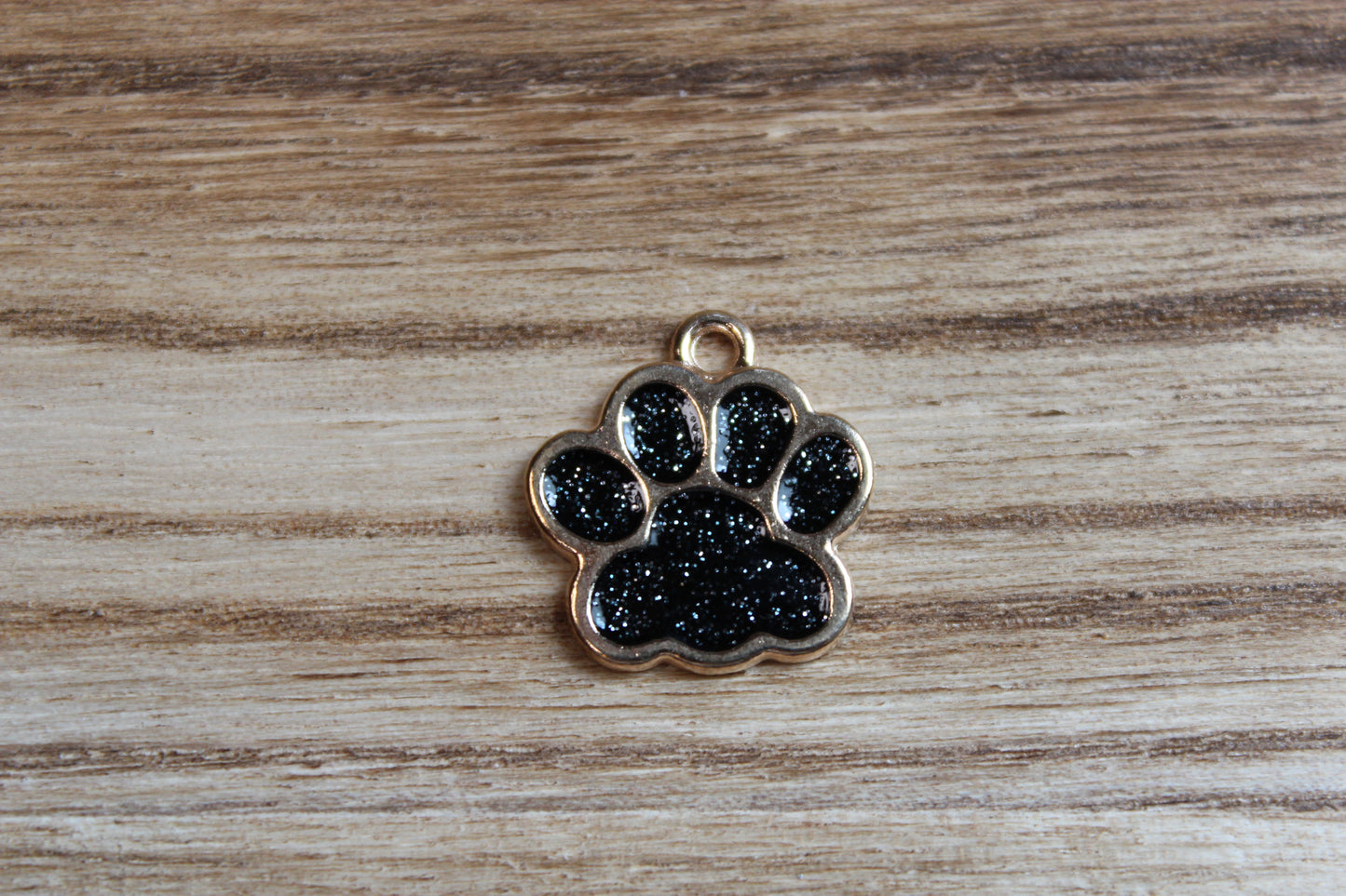 Black Glitter Paw Print