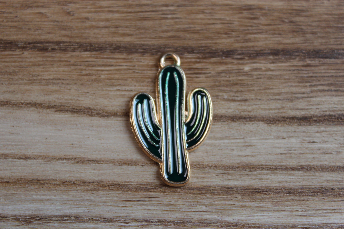 Dark Green Cactus Charm
