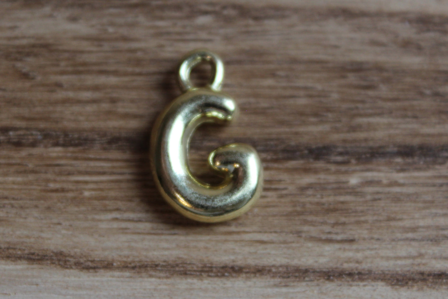 Gold Bubble Letter Charm