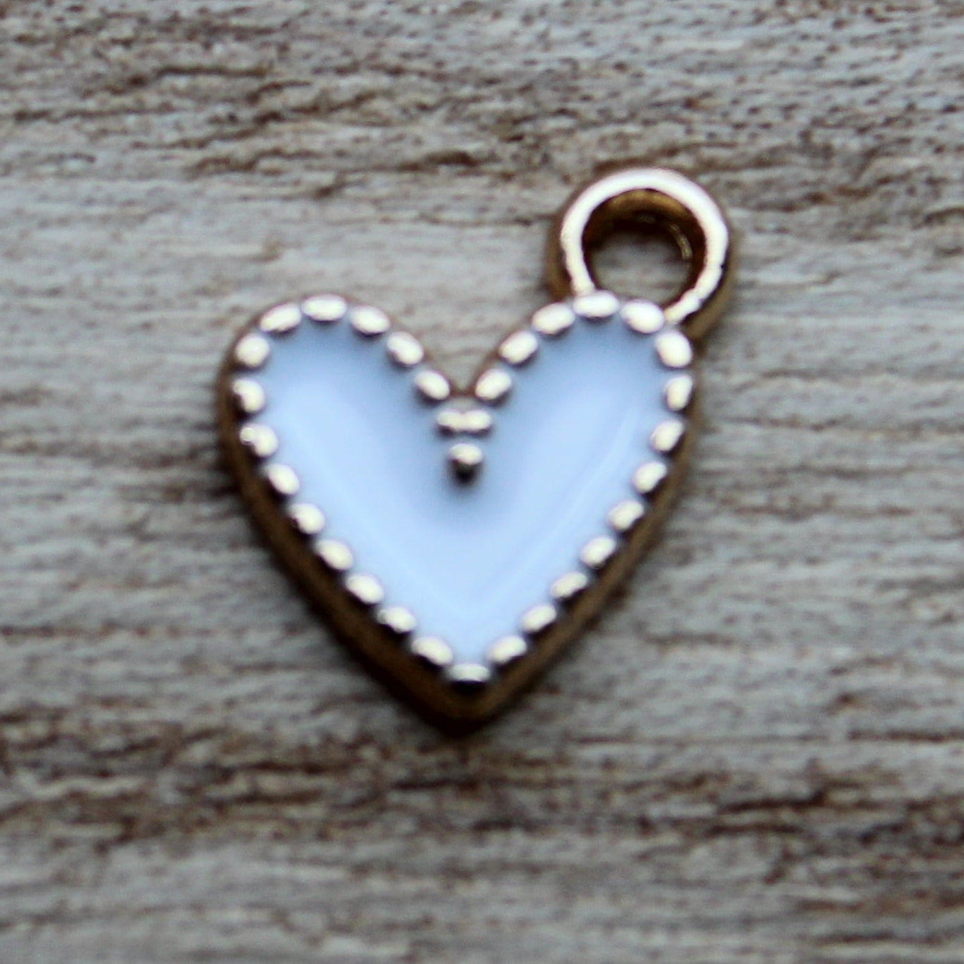 Small White Heart Charm