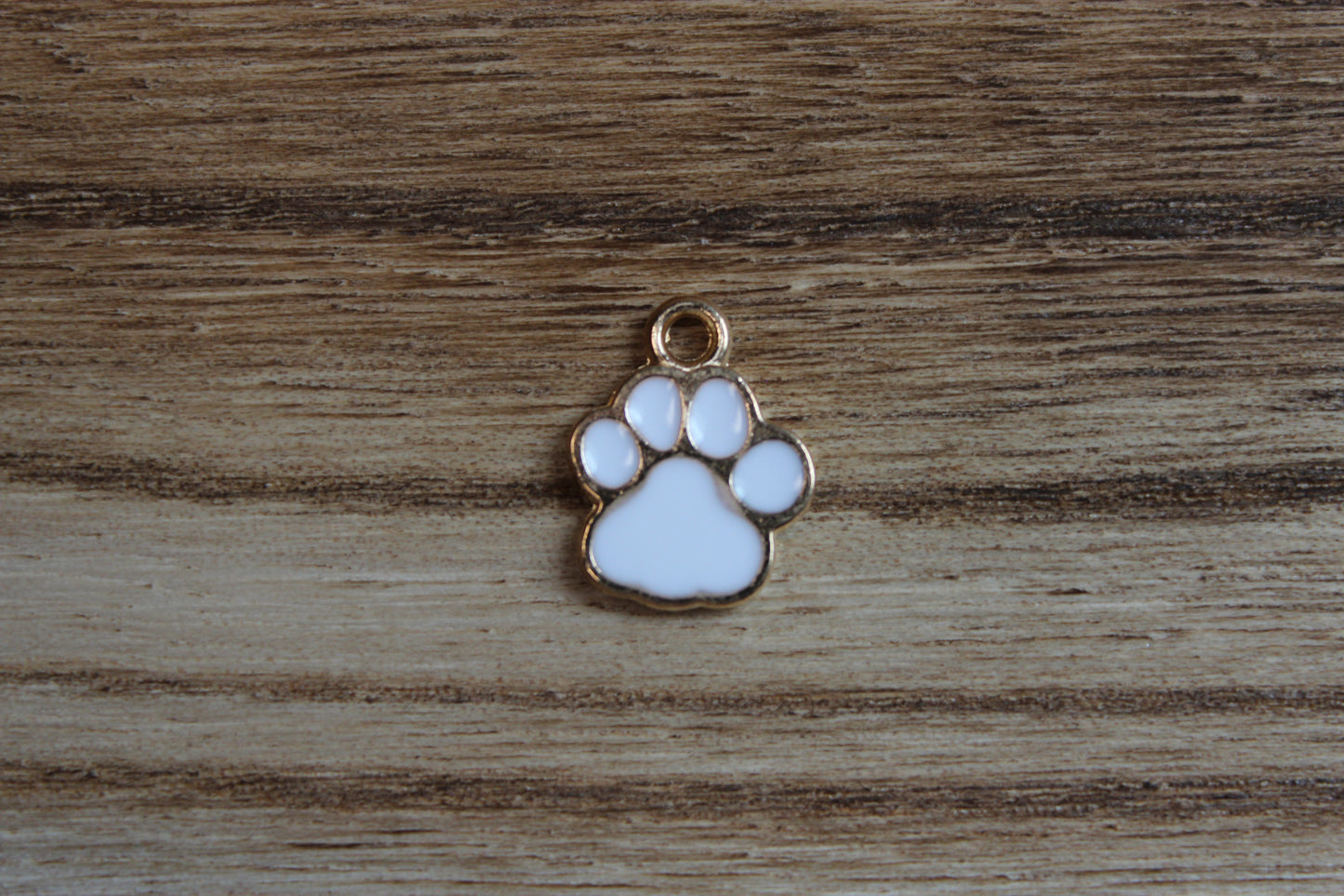 White Dog Paw Charm