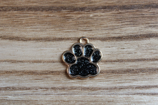 Black Glitter Paw Print