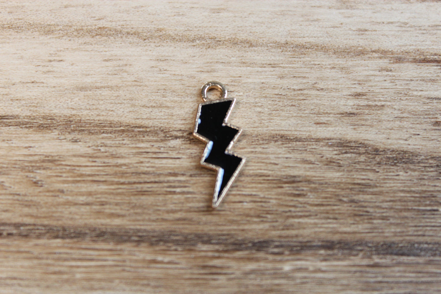 Black Lighting Bolt Charm