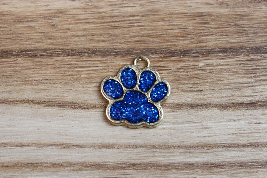 Blue Glitter Paw Print