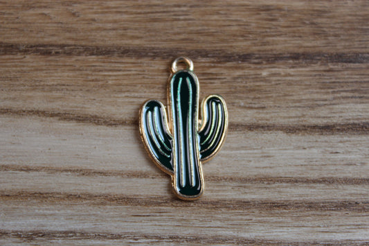 Dark Green Cactus Charm