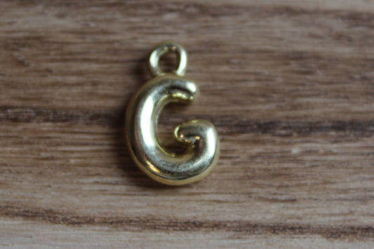 Gold Bubble Letter Charm