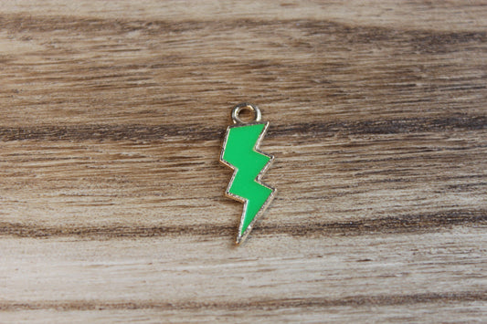 Green Lighting Bolt Charm