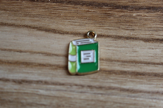 Green Small Book Charm