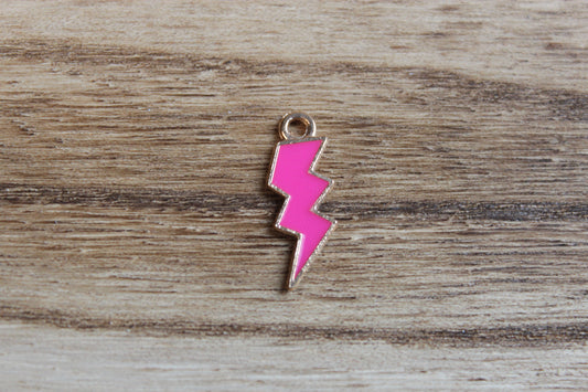 Hot Pink Lighting Bolt Charm