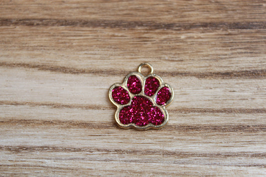 Hot Pink Glitter Paw Print