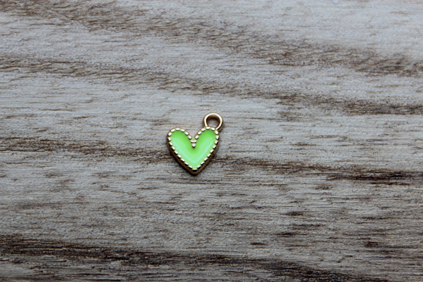 Small Lime Green Heart Charm