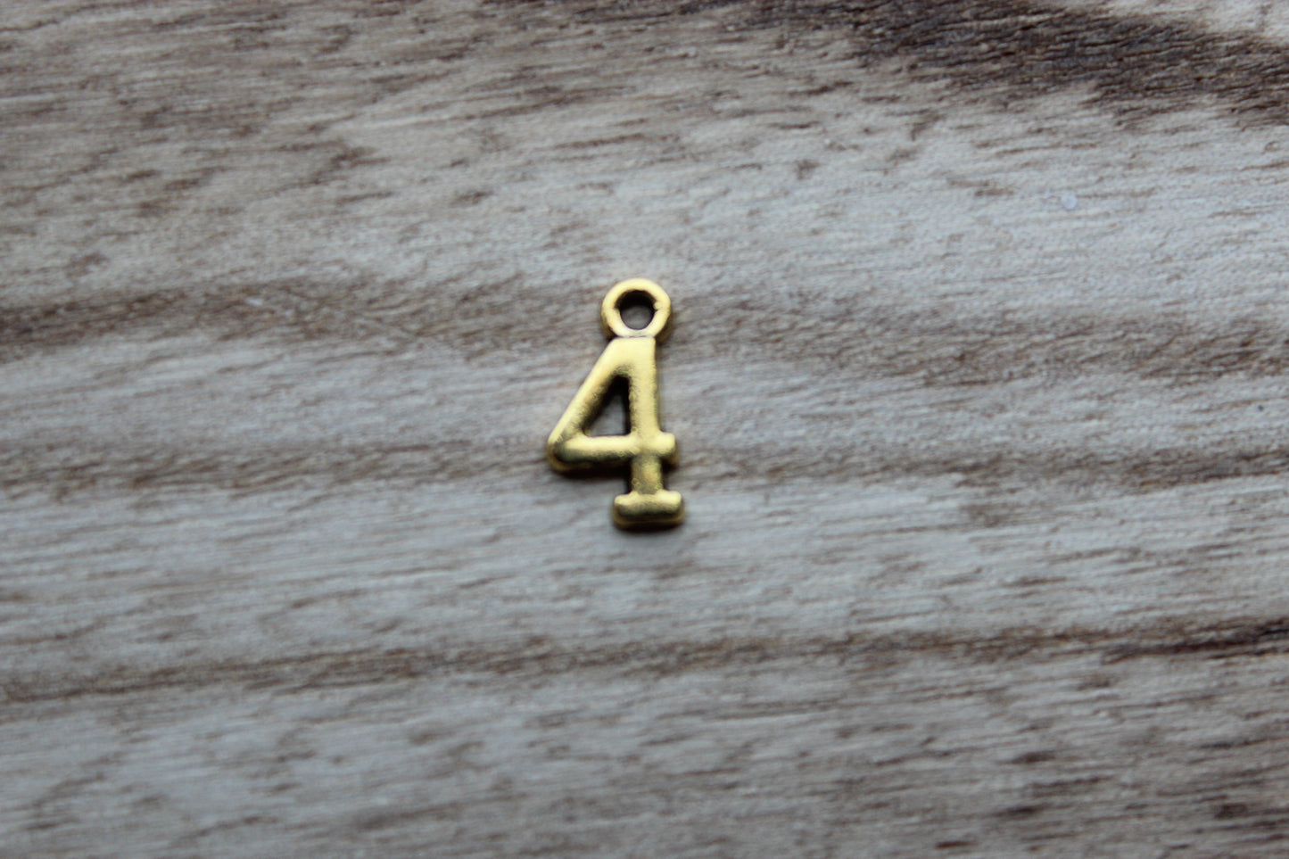 Gold Number Charm