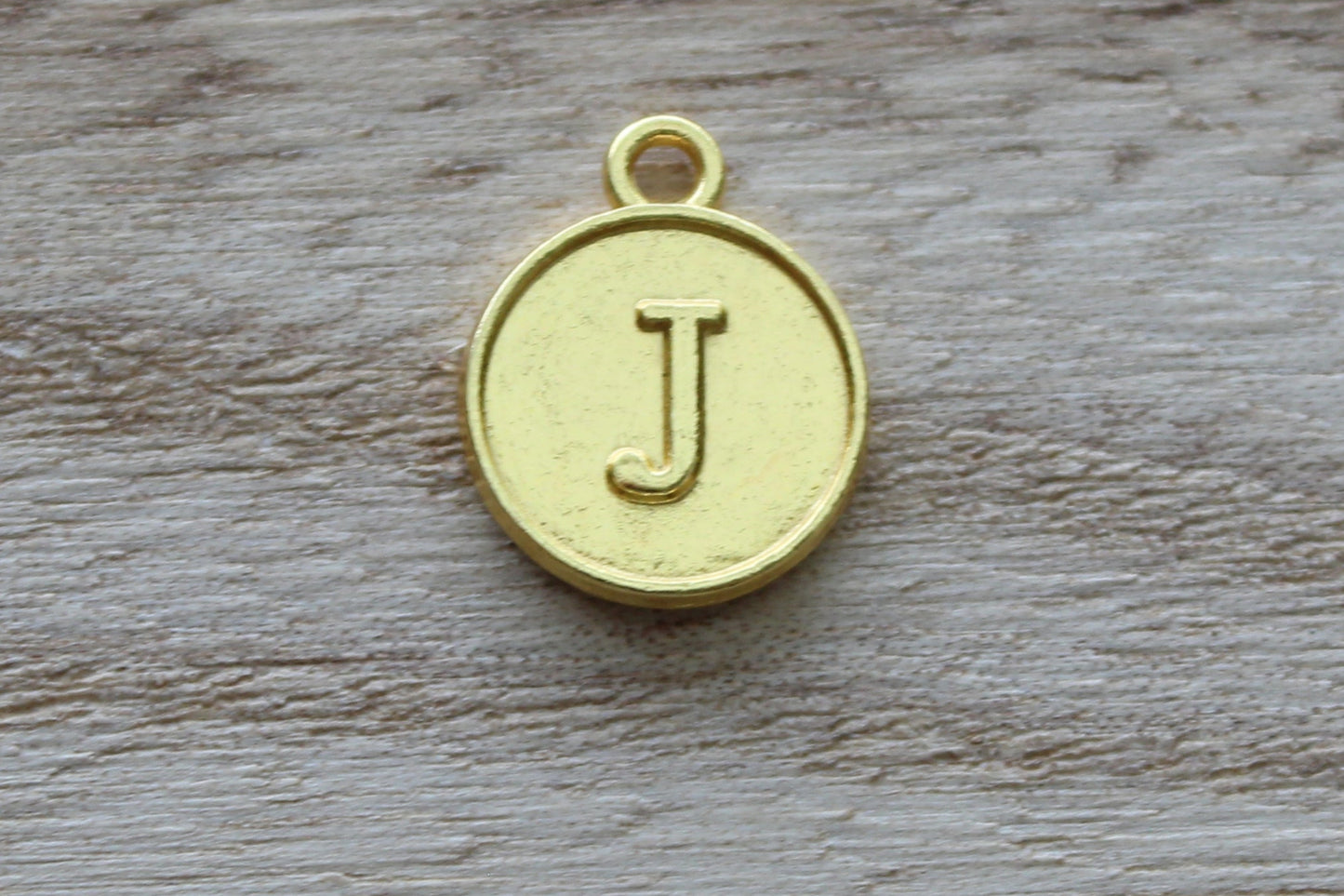 Round Initial Gold Charm