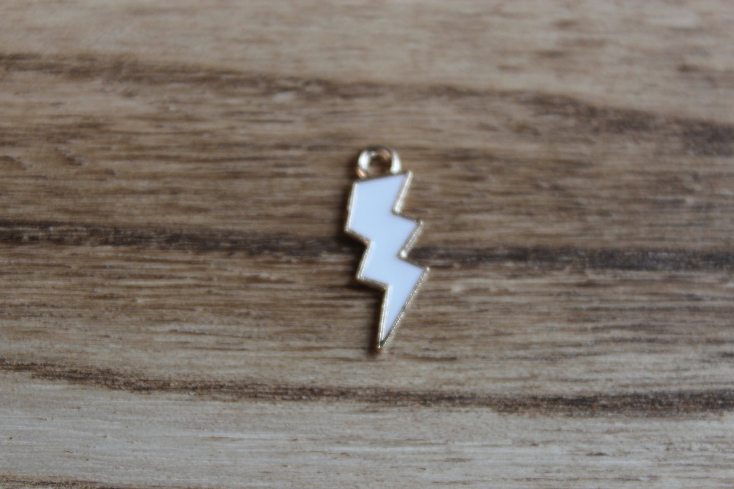 White Lighting Bolt Charm