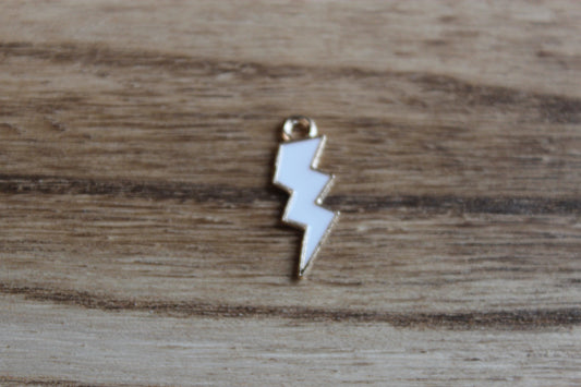 White Lighting Bolt Charm