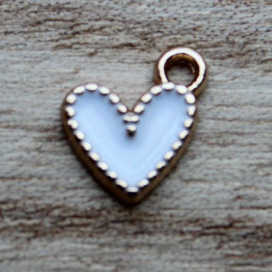 Small White Heart Charm